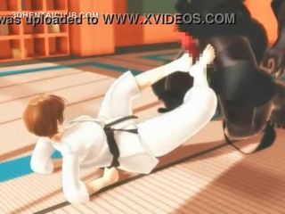 Karate hentaï jeune dame suce monstres grand piquer