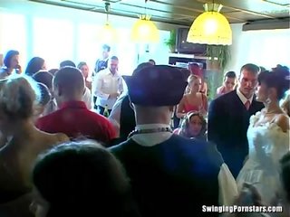 Wedding sluts are fucking in public